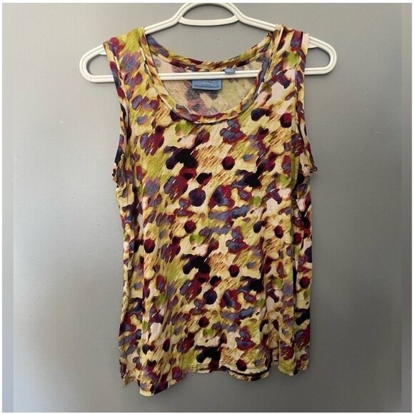 Vera Wang Multicolored Sleeveless Top Women's Size Large Designer Blouse - Picture 1 of 5